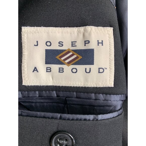 Joseph Abboud Mens Jet Black Blazer Jacket Size 48R Wool Super 110s 8905 - Picture 4 of 10